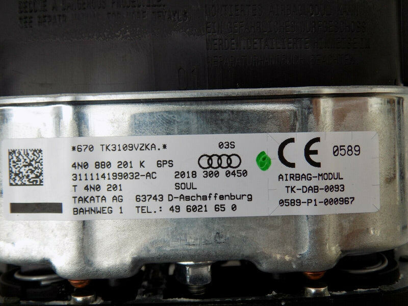 AUDI A7 4K8 2018-ON RIGHT SIDE AIR BAG DRIVER STEERING WHEEL AIRBAG 4N0880201K