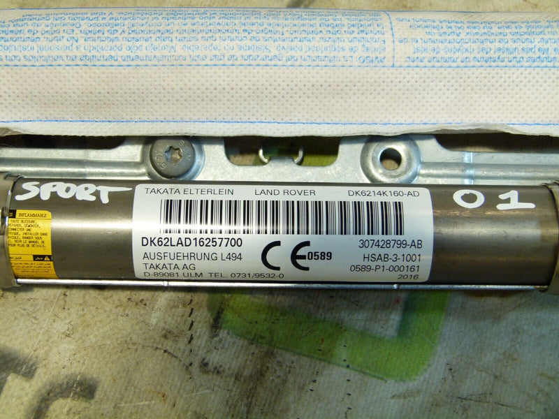 RANGE ROVER SPORT 13-17 PASSENGER LEFT SIDE AIR BAG CURTAIN DK62LAD16257700