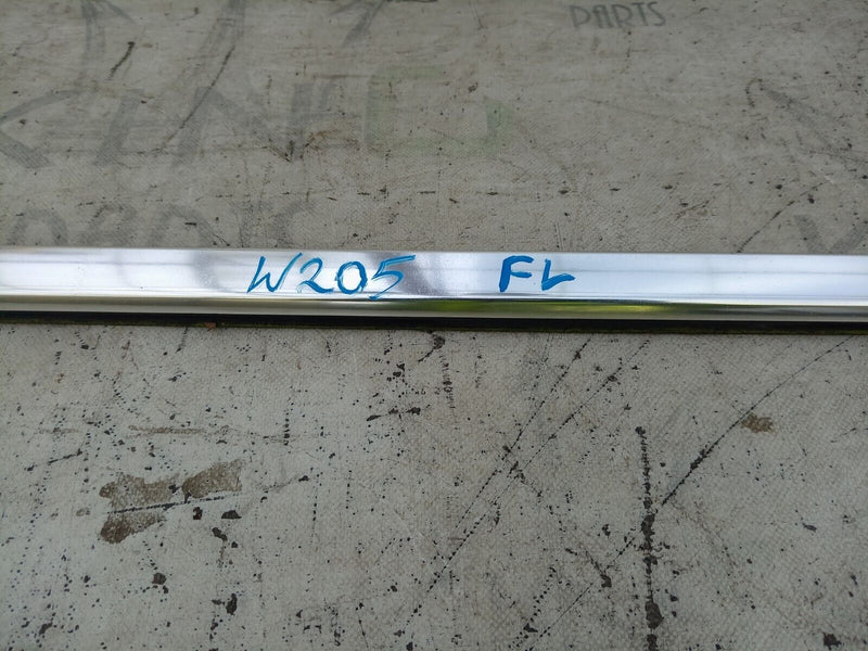 MERCEDES W205 C CLASS 14-21 FRONT LEFT WINDOW SEALING RAIL CHROME A2057201924 #