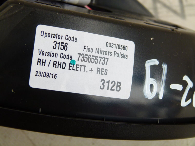 FIAT 500 2007-ON RIGHT DOOR DRIVER SIDE WING MIRROR GENUINE 735655737