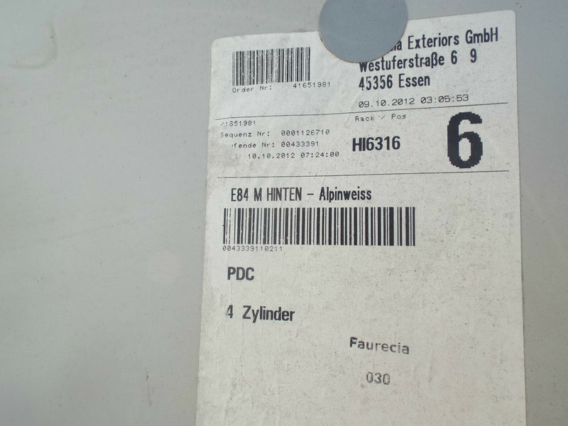 BMW X1 E84 M SPORT Rear Bumper Genuine White (A6099)