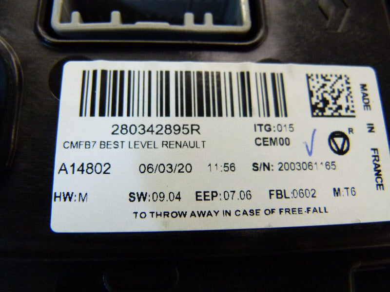 RENAULT CAPTUR 2020-ON RADIO AUDIO NAVIGATION DISPLAY SCREEN 280342895R