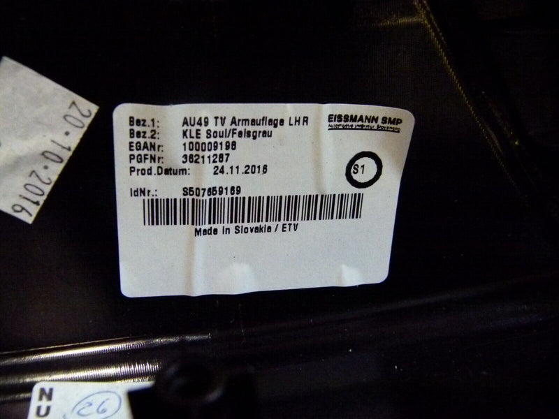 AUDI A4 S4 8W B9 2016-ON RIGHT REAR ARMREST & SWITCHES CONTROL 8W0867374A
