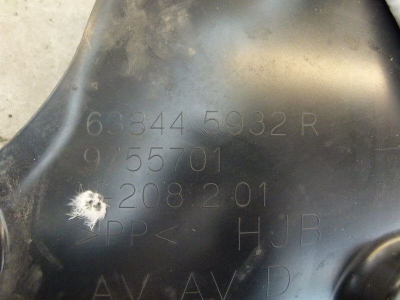 RENAULT CPATUR MK2 2020-ON FRONT RIGHT WHEEL ARCH MUDGUARD 638445932R