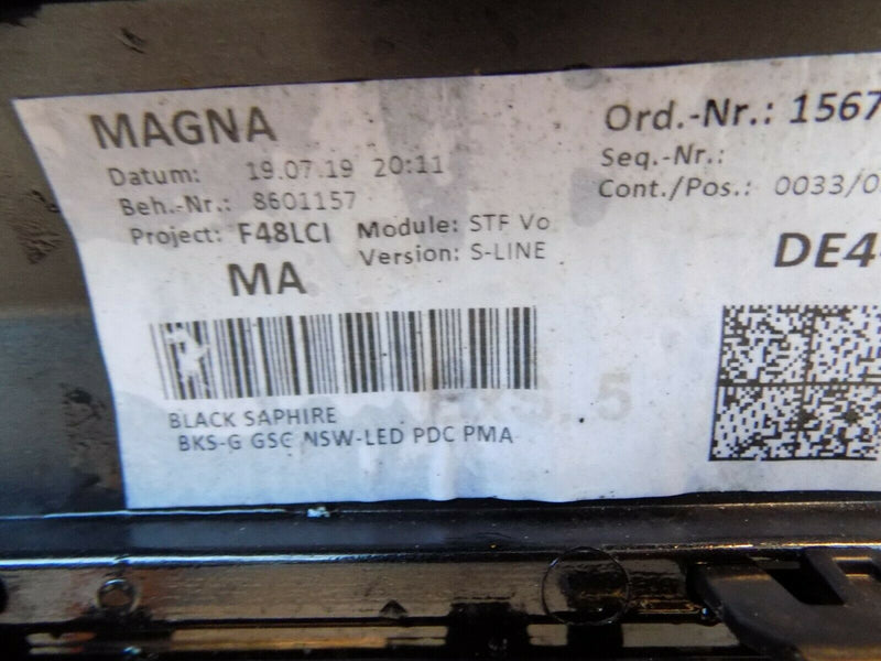 BMW X1 F48 LCI 2019-ON FACELIFT FRONT BUMPER GRILL 6 PDC GENUINE 7954205