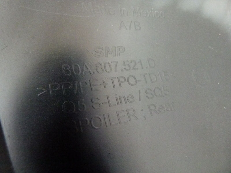 AUDI Q5 MK2 S-LINE 2016-20 REAR BUMPER LOWER MOULDING GENUINE 80A807521