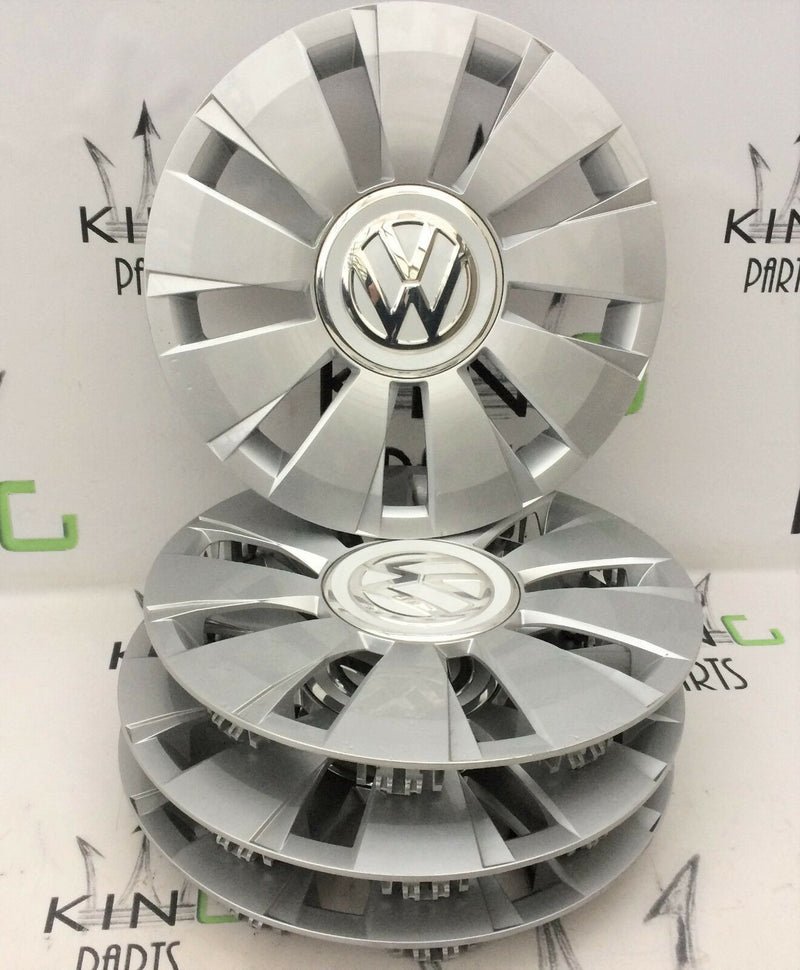 VW UP 2011-2017 FOX GENUINE CAPS 4x WHEEL TRIMS 14' CAP COVERS 1S0601147G