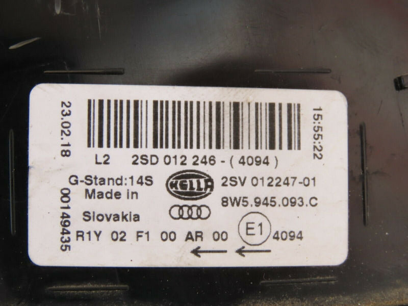 AUDI A4 B9 2015-18 SALOON REAR TAILGATE LEFT SIDE LIGHT LED LAMP 8W5945093C