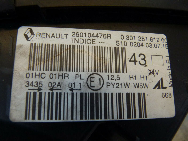 RENAULT CAPTUR 2013-2017 GENUINE HEADLIGHT HALOGEN RIGHT DRIVER SIDE