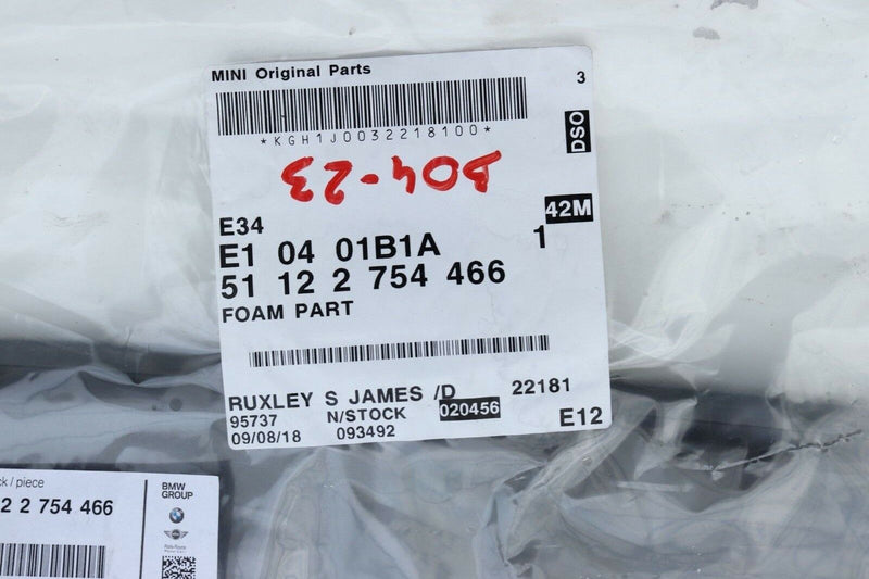 BMW MINI Cooper R56 R57 R58 R59 FOAM REAR BUMPER CARRIER CRASH 2754466 /B04-23