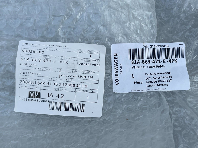 AUDI Q2 2017-ON REAR TRUNK LOCK TRIM COVER 81A863471E