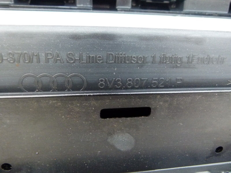 AUDI A3 S LINE LCI 2016-20 REAR BUMPER & DIFFUSER PDC GENUINE 8V3807521