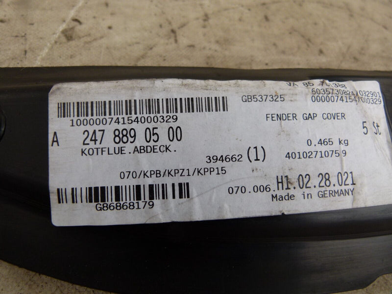 MERCEDES B W247 2018-22 FRONT RIGHT FENDER GAP COVER GENUINE A2478890500