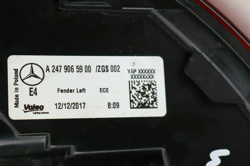 MERCEDES B CLASS W247 2019 2020 REAR LEFT LIGHT FENDER LAMP A2479065900