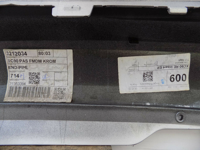 VOLVO XC90 II 2014-2017 GENUINE REAR BUMPER DIFFUSER PDC HOLES 31353394 (B0166)