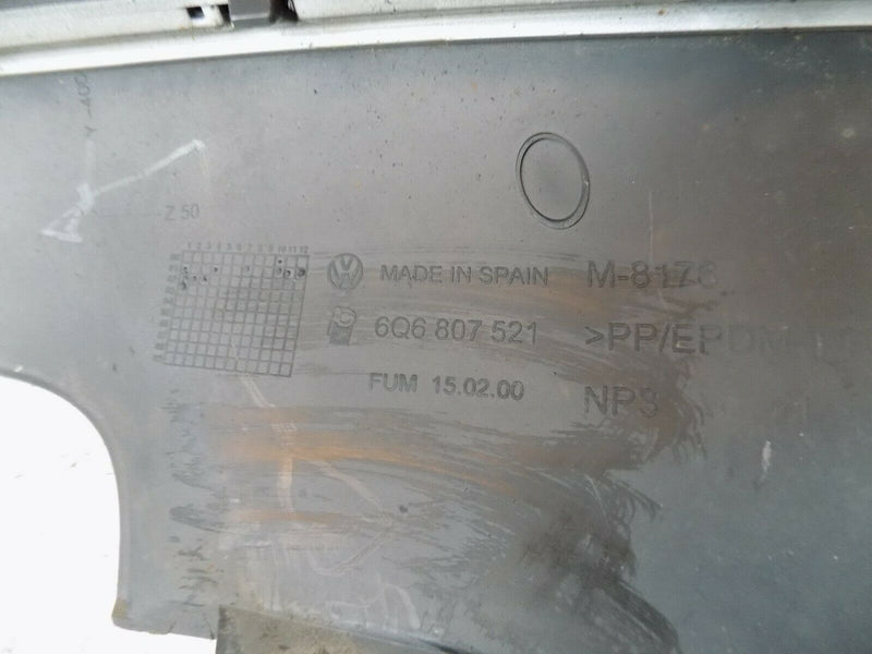 VW POLO 6Q 2001-2004 SILVER REAR BUMPER GENUINE 6Q6807421 / 6Q6807521