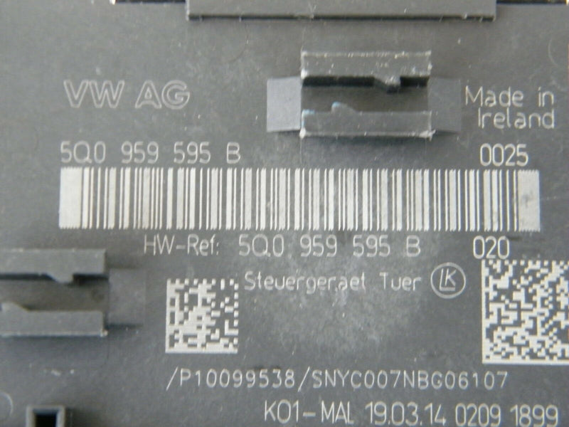 AUDI A3 (8V) 2012-2016 S-LINE 5DR REAR LH/RH DOOR CONTROL MODULE ECU 5Q0959595B