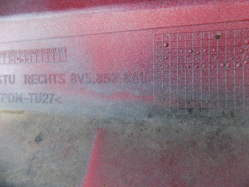 AUDI A3 2013-2016 RIGHT SIDE SKIRT SILL COVER SALOON RED  8V5853860