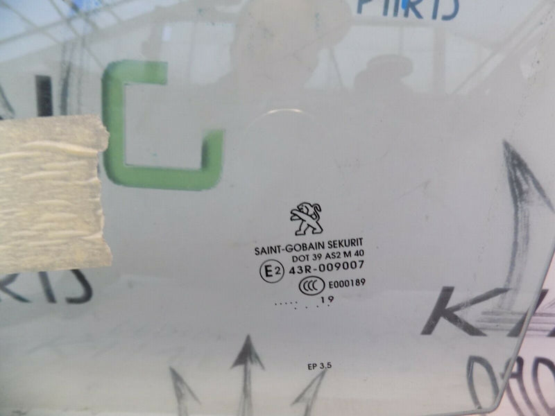 PEUGEOT 208 2012-2019 NSF PASSENGER LEFT FRONT WINDOW GLASS 43R-009007