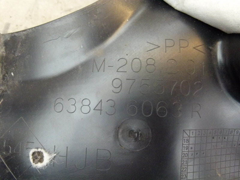 RENAULT CPATUR MK2 2020-ON FRONT LEFT WHEEL ARCH MUDGUARD 638436063R