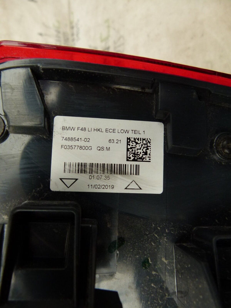 BMW X1 F48 2015-19 PASSENGER LEFT SIDE TAILGATE LIGHT GENUINE 7488541