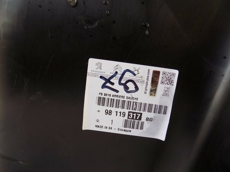CITROEN C3 2016-ON REAR LEFT WHEEL INNER LINER SPLASH GUARD 9811931780
