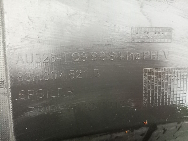 AUDI Q3 F3 S LINE 2019-ON REAR BUMPER DIFFUSER PDC GENUINE 83F807521B