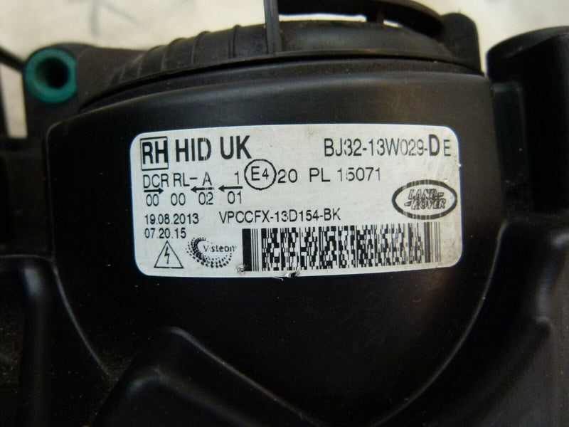 RANGE ROVER EVOQUE 2011-2014 FRONT RIGHT DRIVER SIDE XENON HEADLIGHT BJ32