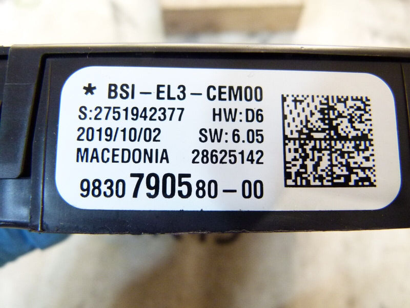 PEUGEOT 308 SW ESTATE 2017-21 GENUINE FUSES RELAYS BOX 9830790580