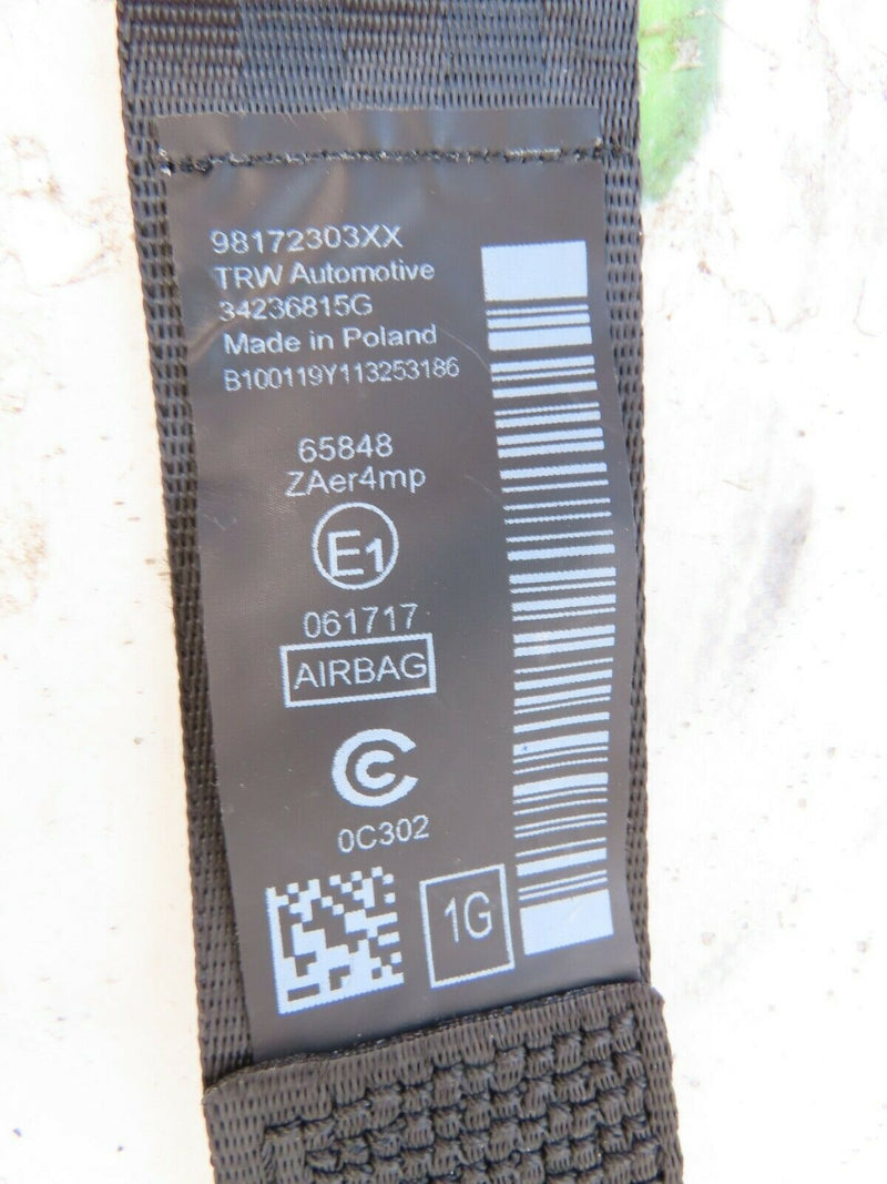 PEUGEOT PARTNER MK3 K9 2019-ON FRONT SEATBELT LEFT PASSENGER SIDE N/S 98172303XX