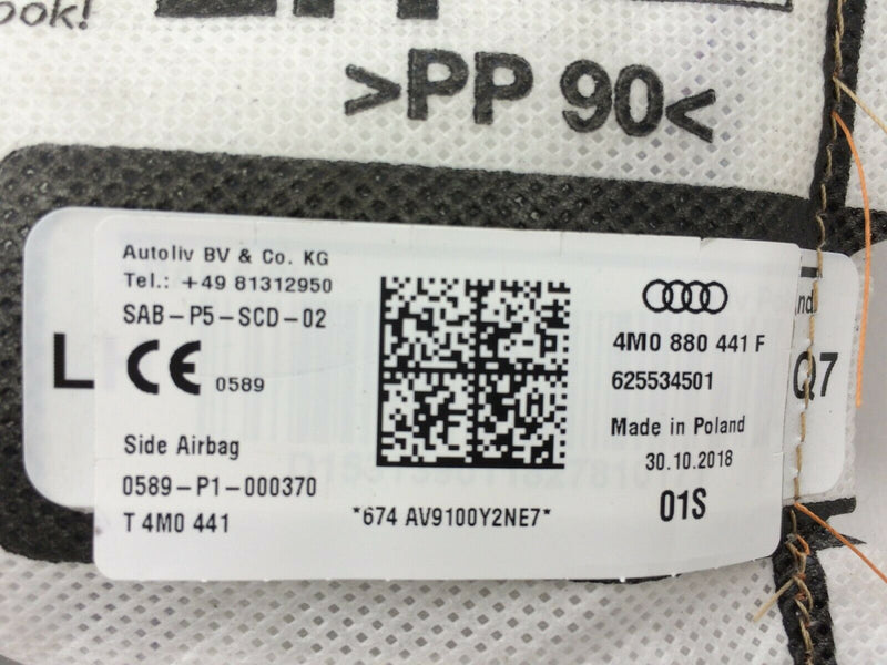 BENTLEY BENTAYGA 2015-ON GENUINE SIDE AIRBAG LEFT SEAT REAR PASSENGER 4M0880441F