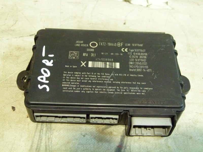 RANGE ROVER SPORT 13-17 KEYLESS ENTRY UNIT MODULE GENUINE FK7219H440BF
