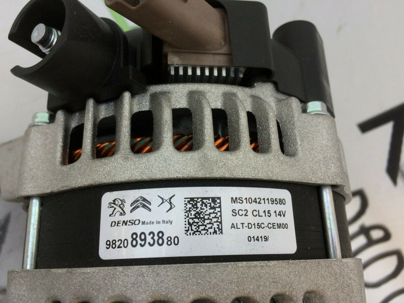 PEUGEOT 308 1.5L BlueHDi START/STOP s/s 14V DENSO ALTERNATOR GENUINE 9820893880