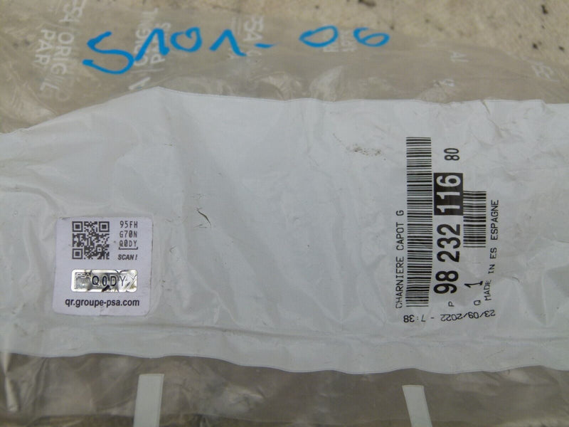 PEUGEOT 208 MK2 2019-ON BONNET LEFT SIDE HINGE GENUINE 9823211680