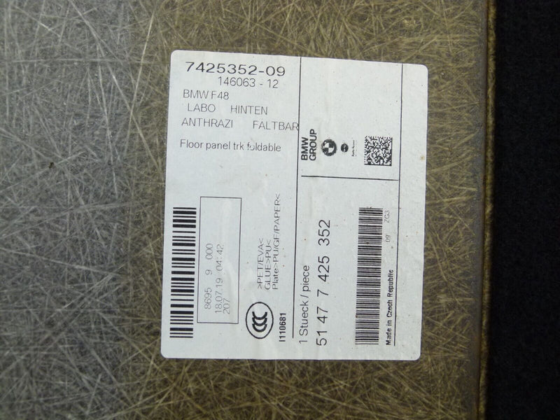 BMW X1 F48 2015–2022 REAR BOOT FLOOR CARPET PANEL LINER GENUINE 7425352