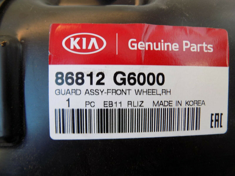 KIA PICANTO 2017-2019 FRONT RIGHT WHEEL INNER ARCH LINER SPLASH GUARD