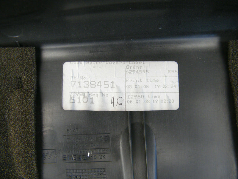MINI COOPER S R56 R57 2006-2013 BOOTLID TRIM COVER PANEL LOCK LOADING SILL COVER