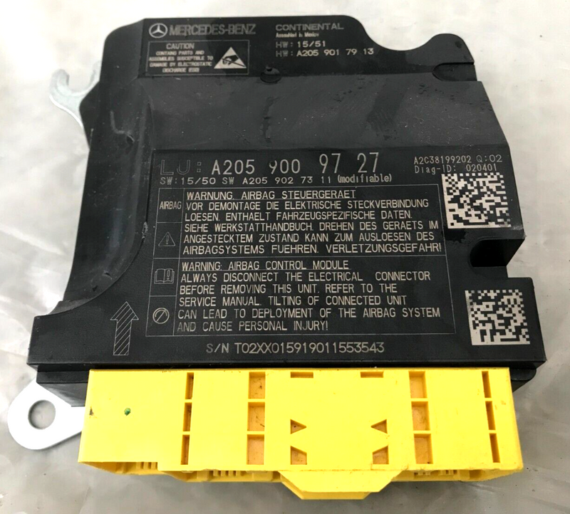 MERCEDES GLC X253 2016-21 AIRBAG CONTROL UNIT ECU MODULE SRS A2059009727