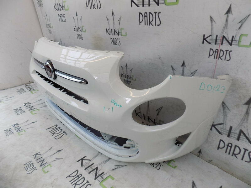 FIAT 500 S SPORT 2016-ON FACELIFT FRONT BUMPER IN WHITE + BADGE 735619571