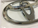 TOYOTA AYGO 2005-2014 REAR CAR EMBLEM BADGE LOGO SILVER CHROME BOOT LID 120x82mm