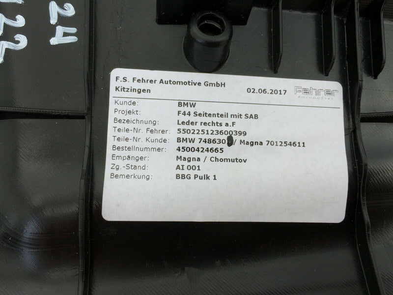 BMW 2 SERIES F44 GRAN COUPE - AIRBAG SIDE PART RIGHT LEATHER REAR SEAT 55022512