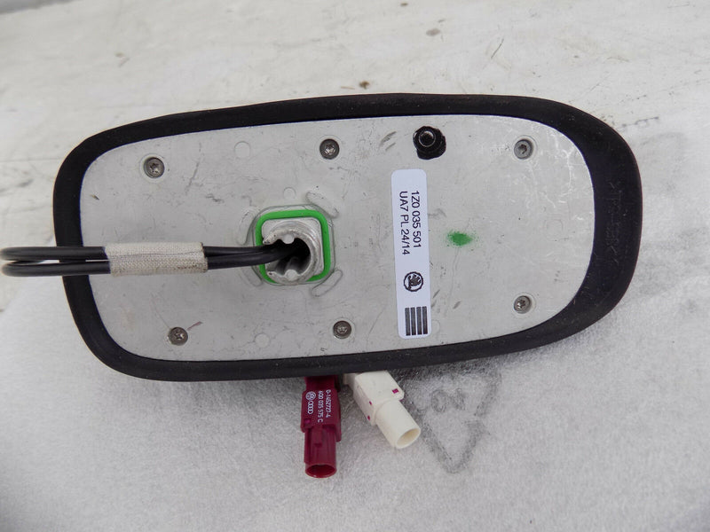 SKODA FABIA, ROOMSTER GENUINE SHARK ROOF ANTENNA AERIAL SAT NAV 1Z0035501 2-PLUG