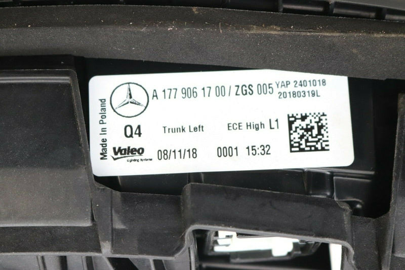 MERCEDES A CLASS W177 2018 HATCHBACK BOOT LID TAILGATE LEFT LIGHT LAMP RHD