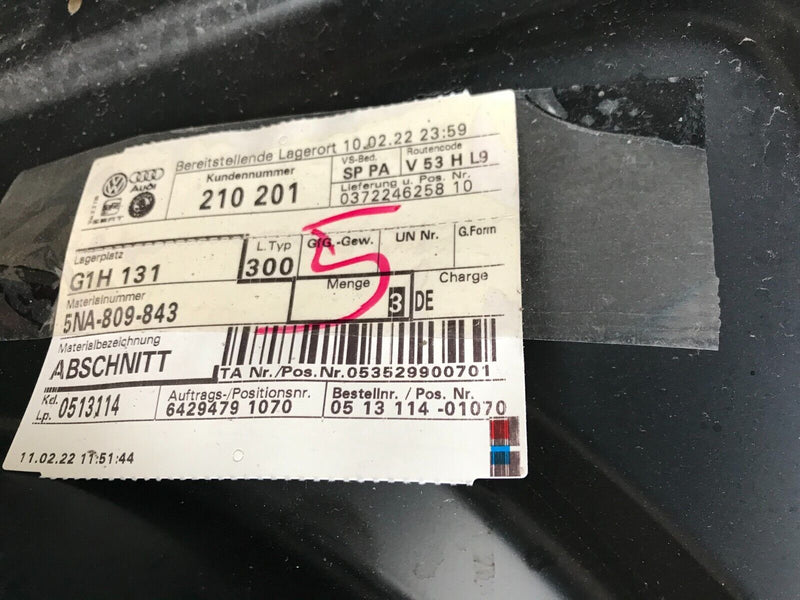 VW TIGUAN MK2 5NA LEFT SIDE REAR COATING BOD PANEL LAYER 5NA809843