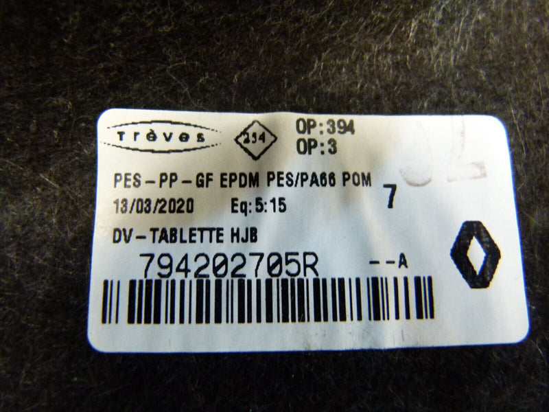 RENAULT CAPTUR 2020-ON TRUNK BOOT PARCEL SHELF COVER GENUINE 794202705R