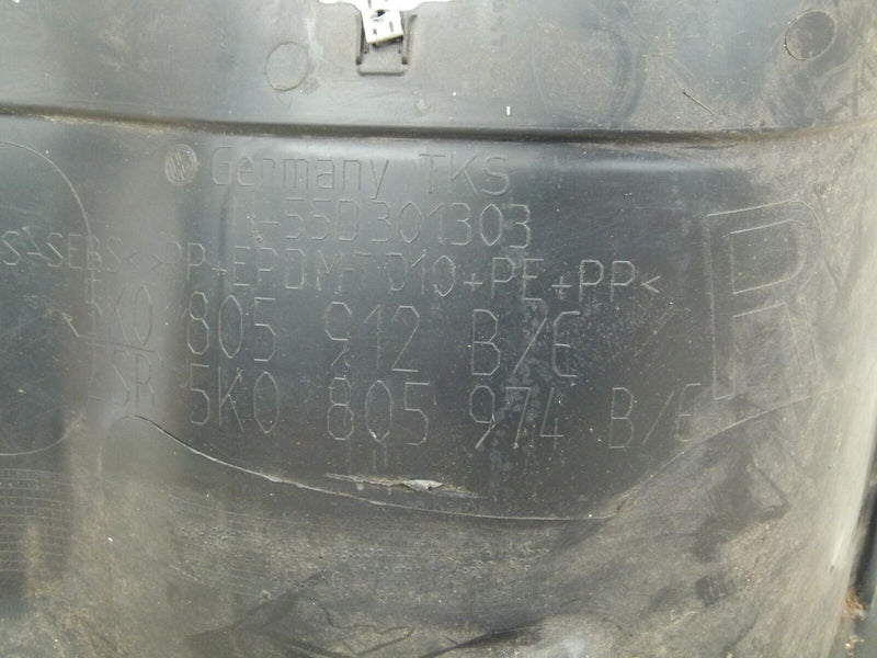 VW GOLF MK6 2008-12 FRONT RIGHT WHEEL MUD GUARD COVER 5K0805912