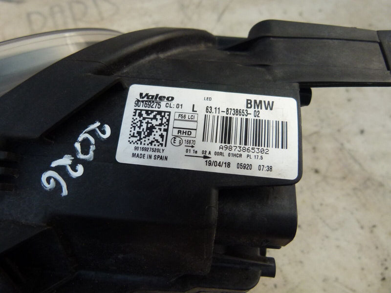 MINI COOPER F56 LCI 2018-21 FRONT LEFT SIDE HEADLIGHT GENUINE 8738653