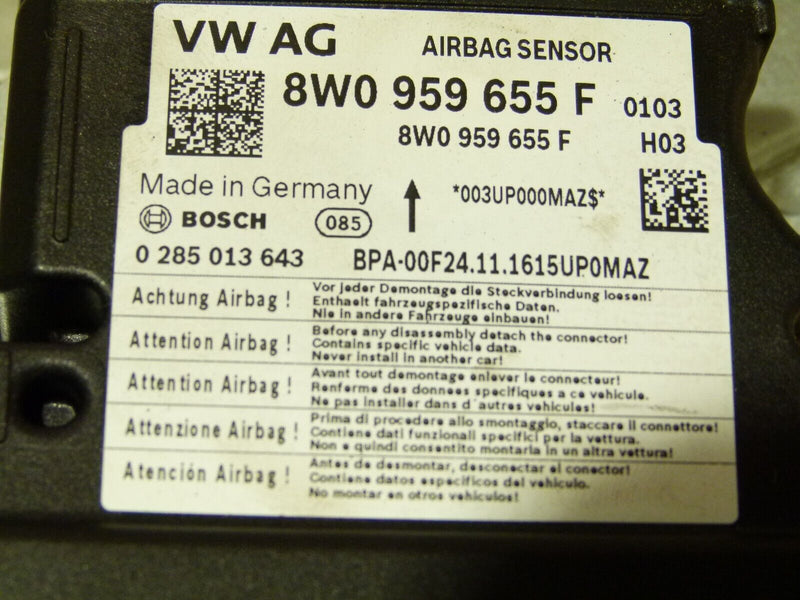 AUDI A4 S4 8W B9 2016-ON SRS AIRBAG CONTROL MODULE 8W0959655