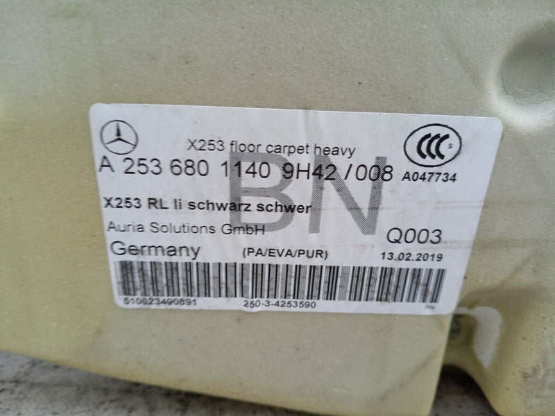 MERCEDES GLC X253 FRONT INTERIOR LEFT SIDE FLOOR CARPET HEAVY DUTY A2536801140
