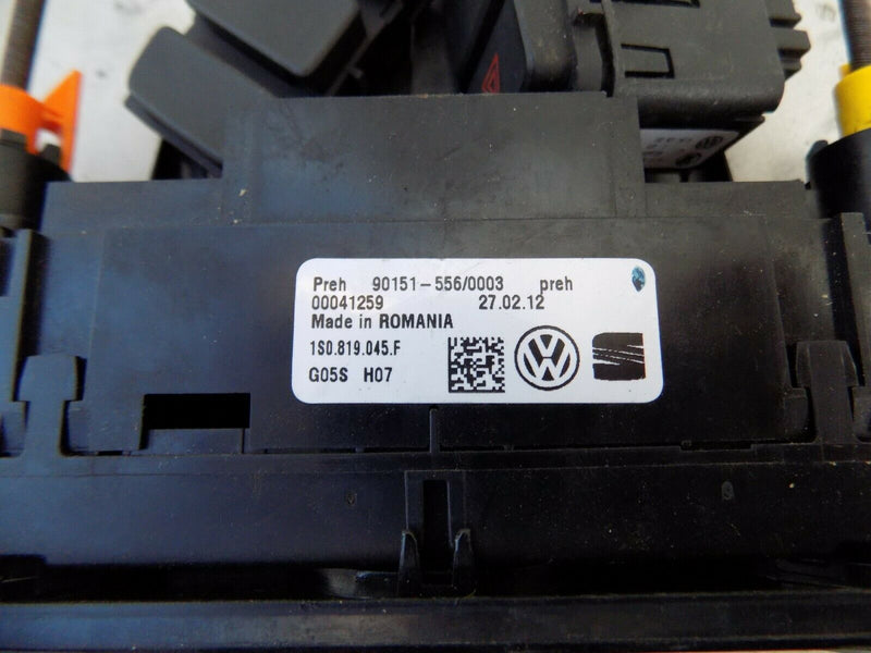 VW UP 2011-ON HEATER CLIMATE CONTROL PANEL SWITCH 1S0819045F